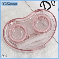Y2E2noa กล่องคอนแทคเลนส์เครื่องสำอางปลายสูงโปร่งใสมองเห็นได้สไตล์เย็นแบบพกพากล่องใส่เลนส์พร้อมแหนบ