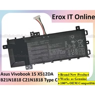 Asus Vivobook 15 A512DA A512D A512 A512F X512 X512D X512DA Series B21N1818 C21N1818 Type C Laptop Ba
