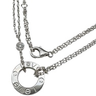 CARTIER Love Circle Diamond 2-Piece Necklace, 18K White Gold, 6.4g, 38/41cm, B7219400, Women's [Pre-