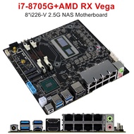 N9 NAS เมนบอร์ด 8 * 2.5G i226 Intel i7-8705G กราฟิกแยก AMD Radeon RX Vega M 4GB 2xDDR4 17x17 ITX Firewall Router