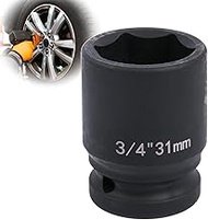 31 mm Hexagonal Socket Spanner 3/4 Inch Impact Wrench Nut Made of Chrome-Molybdenum Steel for Wheel 