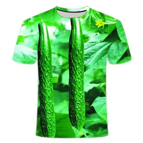 Funny Vegetables Cucumber 3d Print Graphic T Shirts Y2k Mens Designer Clothes Women Kids Personality