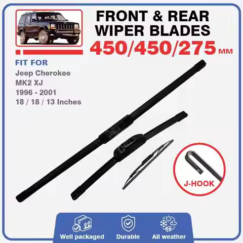 Front Rear Wiper Blades For Jeep Liberty Cherokee KJ XJ MK2 1996 – 2001 Windshield Windscreen Access