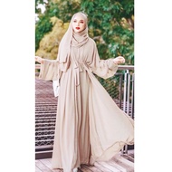 baju raya 2023 jubah Abaya cardigan plain loose plus size dress muslimah fashion dubai