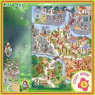 3D Life Map Sticker, 3D Landscape Sticker, Sticky House Colorful Landscape Storage