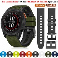 26 22MM Watchband Strap For Garmin Fenix 7 7X 6 6X Pro 5 5X Plus Epix Instinct 2X Silicone Quick Release Watch Easyfit Wristband