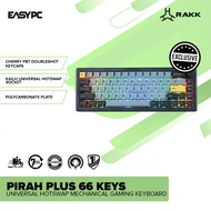 EasyPC| Rakk Pirah/Plus 66 Wireless Mechanical Keyboard| RGB| White Black, Pink