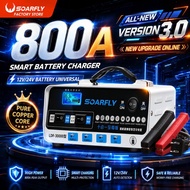 SOARFLY  Car battery Charger 800A Bateri Kereta Universal Lorry Car Motor Pulse Repair  Moto Battery