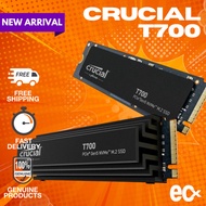 【Ready Stock】Crucial T700 4TB/2TB/1TB With Heatsink/ Without Heatsink GEN5 12400MBPS READ 11800 WRIT