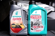 Petronas Sprinta F700 4T 10W40 10W50 และ 15W50 ขนาด 0.8 ลิตร/1ลิตร น้ำมันเครื่องกึ่งสังเคราะห์