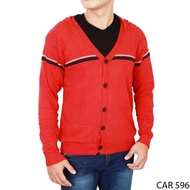MERAH Red Knitted Long Sleeve Cardigan – CAR 596