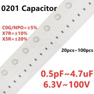 0201 Capacitor 1pF2.2pF3.3pF4.7pF6.8pF8.2pF10pF220pF330pF470pF680pF1nF22nF47nF10nF100nF0.1uF1uF2.2uF