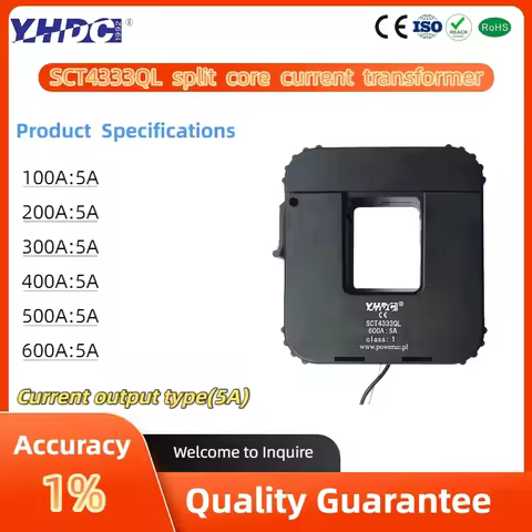 QL Series SCT4333QL Input 100A 200A 300A 400A 500A 600A Output 1A/5A Accuracy 1% Split Core Current