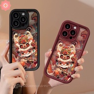 Cartoon Creative Happy Cute Lion Dance Case Compatible for IPhone 11 15 14 13 12 Pro Max XR 7Plus 15 7 8 6 6S Plus XS X MAX SE 2020 Cute Lion Head Angel Eyes Couples Soft Cover