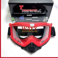 MERAH Cross Glasses With Nose Cover - Dirtbike Glasses - Cross Glasses - Trail Glasses - Red