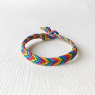 彩虹糖 - 蠶絲蠟線 / 手工編織手環