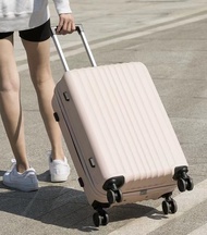 กระเป๋าเดินทาง 8 ล้อ หมุนได้ 360 องศา ล้อลากเงียบพิเศษ กระเป๋าเดินทางล้อลาก น้ำหนักเบากันน้ำ  bags Travel luggage 20/24 นิ้ว 20 Inches PT/White