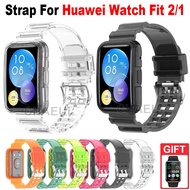Transparent Silicone Strap With Case Bracelet for Huawei Watch Fit 2 / Huawei Watch Fit Special Edition