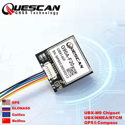 QUESCAN G90A-F20 UBX-M9140-KA M9 GPS GNSS Module GPS GLONASS BeiDou Galileo SBAS QZSS Antenna Receiv