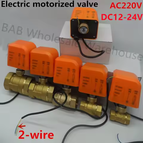 AC220V DC12-24V Actuator Motorized Brass Valve 2-wire 2-way 1/2" to 2" automatic control shut-off el