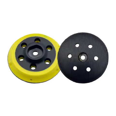 Electric Disc 3-inch 6-hole Short Hook Buckle Tray Yellow PU Foam Grinding Disc