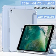 For iPad Pro 10.5 inch 2017 with Pencil Holder Protective Cover for iPad Pro 10.5" Transparent Back 