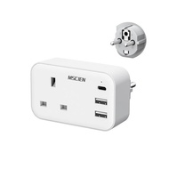 MSCIEN UK to European Plug Adapter with USB C, Universal Travel Plug Adapter UK to EU/ Australia to 