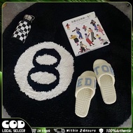 60/80cm 8 Ball Carpet Black Round Soft bedroom sofa mat Bedside anti slip mat