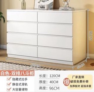 白色雙排八鬥櫃 抽屜櫃 儲物櫃 120cm
