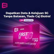 Simkad Prepaid YES FT5G | Sim Only | RM20 50GB | RM30 RM58 Unlimited Data Uncapped Speed 4G 5G