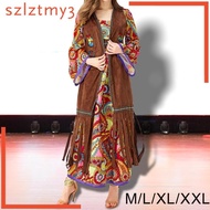 [szlztmy3] Women Hippie Costume Clothes Girls Party Costume 60S 70S Disco Outfit Halloween