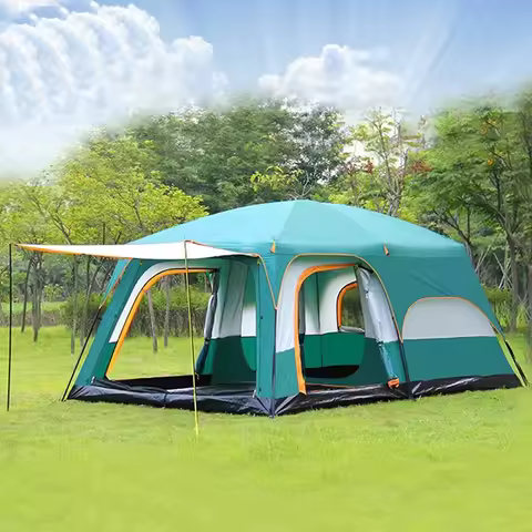Outdoor Camping Tent Portable Rainproof Mosquito Proof Double Layer Tent 3-5 People One Bedroom One