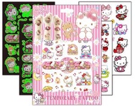 Hello Kitty - 一套四張 - Hello Kitty 凱蒂貓紋身貼紙 可卸除印水貼
