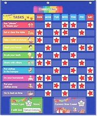 EAMAY Responsibility Pocket Chart | Toddler Routine, Kids Reward Board, Chores Chart, Visual Schedul