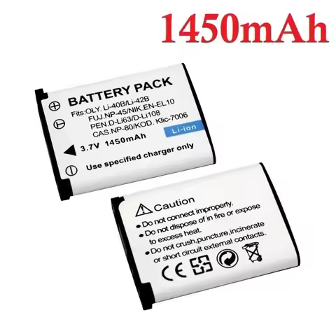 1450mAh EN-EL10 Li-42B Li-40B NP-45 D-Li63 D-Li108 NP-80 Camera Battery for Nikon for OLYMPUS for FU