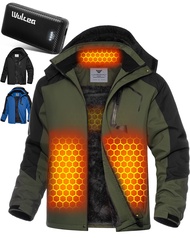 Graphene Heated Jacket for Men Fur Lined with 16000mAh Battery Pack