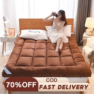 5CM BrownThicker Tatami Mattress Topper Single/Queen/King Feather Velvet Soft Tilam Foldable Mattress For Adult 床垫