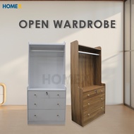 FREE INSTALL Almari Baju Wardrobe Open Concept Hanger Chest Drawer Cabinet Clothes 5ft x 7ft | 5x7 W