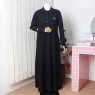 Nusseyba - Adreena Dress - Gamis Syari Wanita Bahan Combed Pique Diamond - Outfit Muslimah Daily Umr