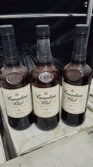 (3 bottles) Canadian Club 1858 6 Years Old Whisky Bottles