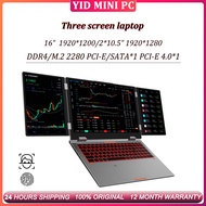 Triple Display Laptop Intel i7 12700H 2*DDR4 M.2 2280 16" 1920*1200 10.5"*2 1920*1280 Fingerprint un