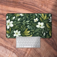 Green Desk Mat, Green Floral Mouse Pad, Flower Gaming Desk Mat, Giant Desk Mat, Neoprene Gaming Mat, Plant Lover Gifts