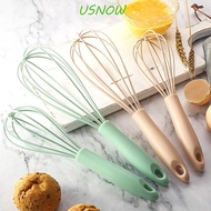 USNOW Egg Beater Kitchen Cream Cooking Silicone Milk Frother Manual Blender