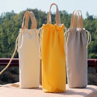 保溫水壺保護套通用便攜加厚雙層環保帆布純色1000ML 1200大杯套
