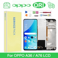 For OPPO A76 CPH2375 / A36 LCD Display Screen Touch Screen Digitizer Replacement with Frame