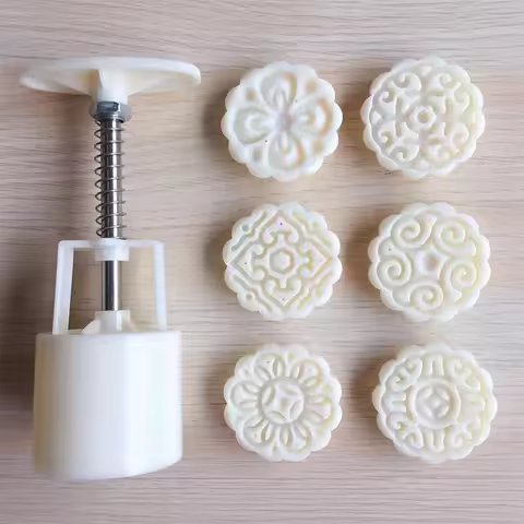 Mooncake Mold DIY Decoration Mooncake Press Molds Mid-Autumn Festival Hand-Pressure Flower Moon Cake
