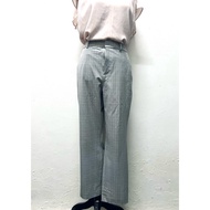 STYLE385: UNIQLO M size light grey grid ankle pants/ uniqlo smart ankle pants