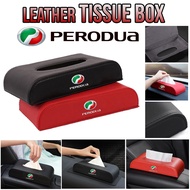 READY STOCK! PERODUA AXIA Premium Leather Tissue Box Kotak Kertas Tisu Kereta Car Accessories Akseso