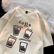 COFFE coffee small cup cat print niche fresh summer new retro American national tide original half s