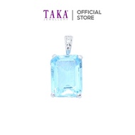 DA1 TAKA Jewellery Spectra Swiss Blue Topaz / Pink Topaz Diamond Pendant 9K